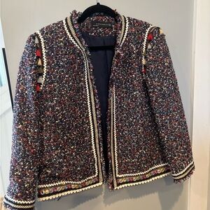 Zara Multicolor Tweed Blazer